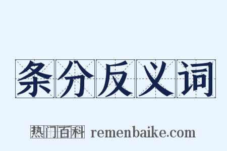 条分反义词是什么意思的图片